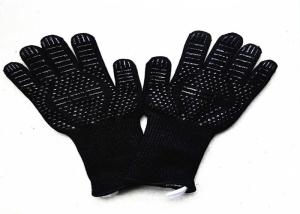 Quality Insulated Barbecue Oven Heat Resistant Work Gloves Non Slip Customized Logo wholesale