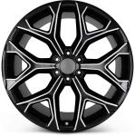 22 GMC Replica Snowflake Wheels Black Milled Rims Yukon Sierra Tahoe Silverado