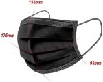 175x95mm Disposable Medical Face Mask , Disposable Black Surgical Mask