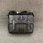 Authentic Crocodile Skin Men Satchels Purse Flap Bag Single Shoulder Bag Genuine