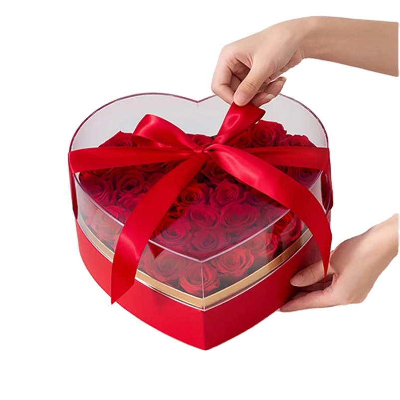 Real Timeless Fresh Rose Boxes for Mother's Day and Valentine's Day Gifts Paper Board