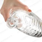 Clear Glass Bottle with Cork 750ml 1000ml Flat Carved Artistic Base Material