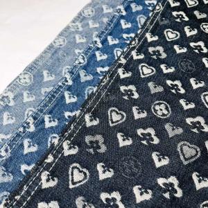 Quality OEM Blue Damask Jacquard Denim Fabric For Women Garment 9.5oz wholesale