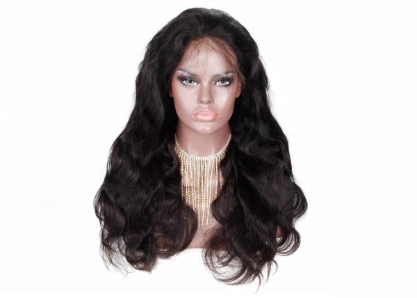 Dark Brown Full Lace Human Hair Wigs , 100% Brazilian Full Lace Wig With Baby