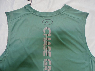 Green OEM Service Mens Cut Off Tank Tops 100%Polyester Knitting