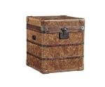 Vintage Retro Style Genuine Leather Vintage Steamer Trunk Coffee Table With