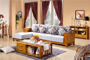 Quality modern solid wood home corner sofa with storage wholesale