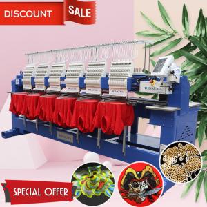 Quality 15 needles best holiaum embroidery machine 1200 spm high speed 6 head cap t-shirt flat 3d sequin embroidery machine wholesale