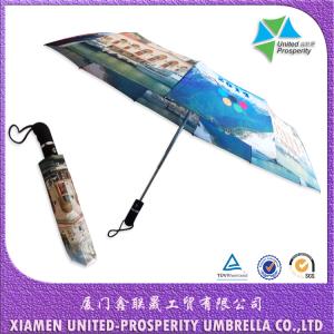 Quality Waterproof Metal Ribs 8mm Shaft 3 Fold Automatic Umbrella wholesale