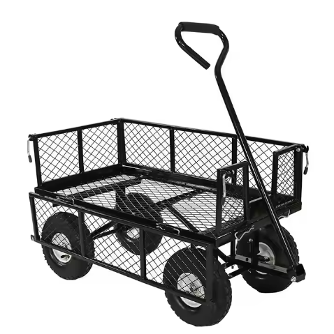 Steel Outdoor Wagon Cart Carrying Tools And Groceries Foldable Beach Trolley
