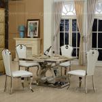 Modern 150x90x75cm 6 Seater Marble Top Dining Table Qiancheng Furniture