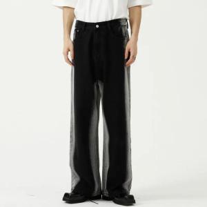 Quality Wholesale Custom Streetwear Designer Blank Baggy Distressed Vintage Jeans Stacked Flare Denim Pants Men wholesale