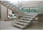 Interior Staircase Clear Frameless Glass Railing Low Maintenance Cost
