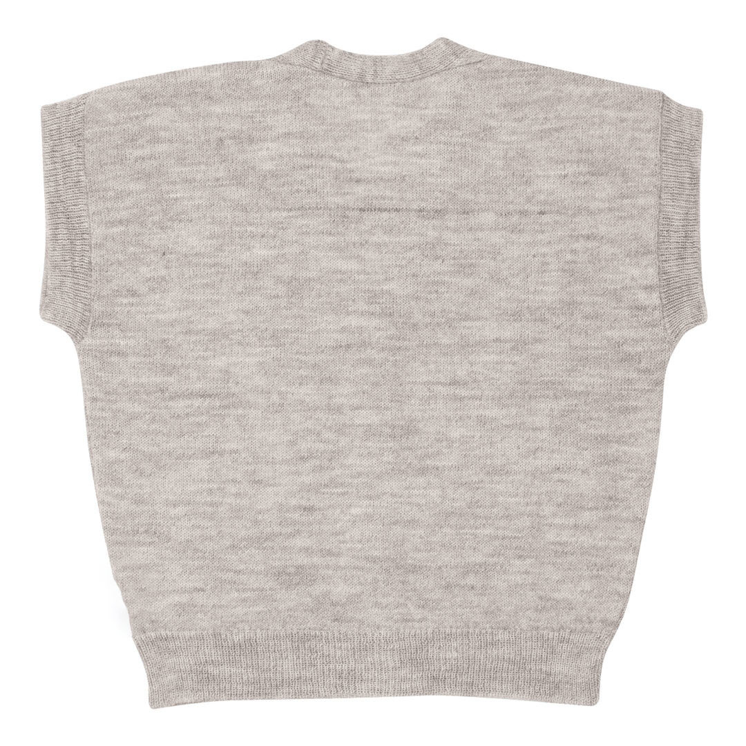 Kids Cotton Knitted Sweater Vest Hand Knit Button Down Sleeveless Cardigans With Pockets