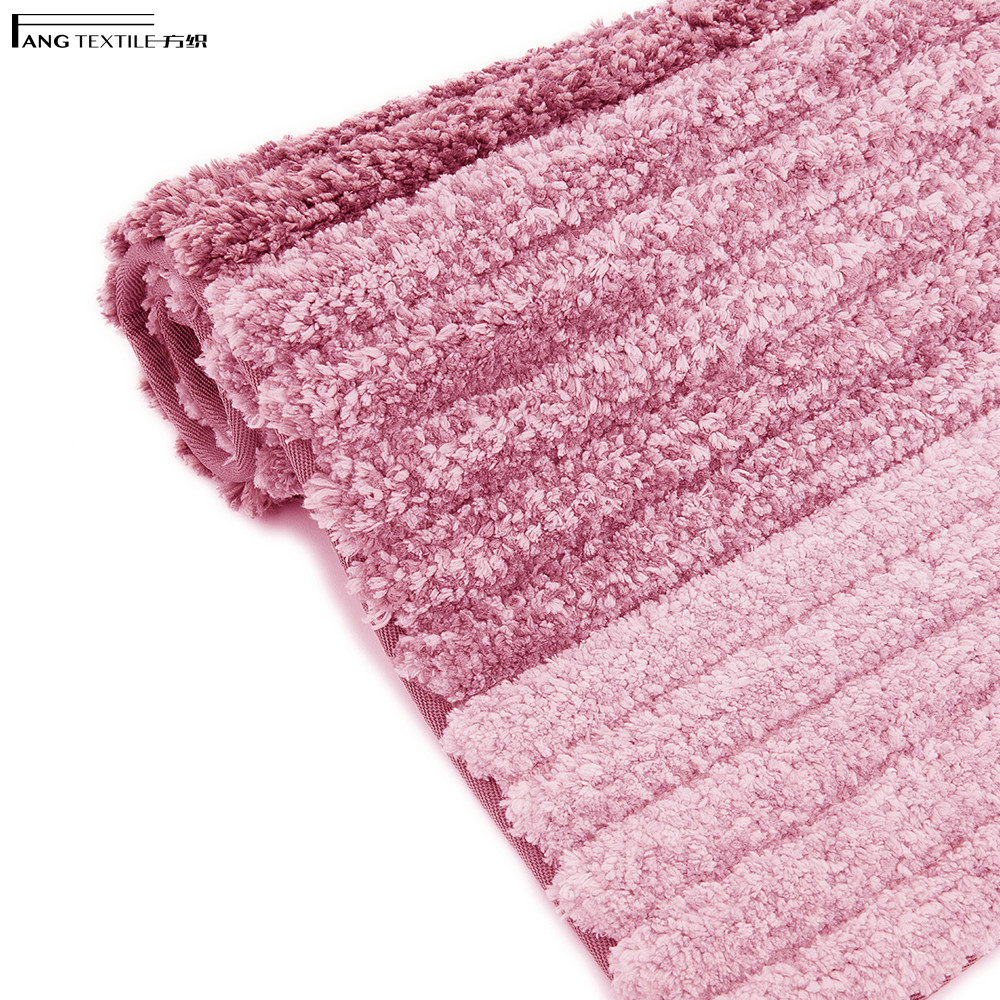 Rectangle Gradient Microfiber Tufted 3D Striped Tufted Bath Mat