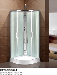 Quality Circle Quadrant Shower Cabin with white acrylic tray chrome aluminium wholesale