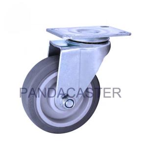 Quality Gray 120KG Medium Duty Casters Top Plate 4 Rubber Caster Wheels wholesale