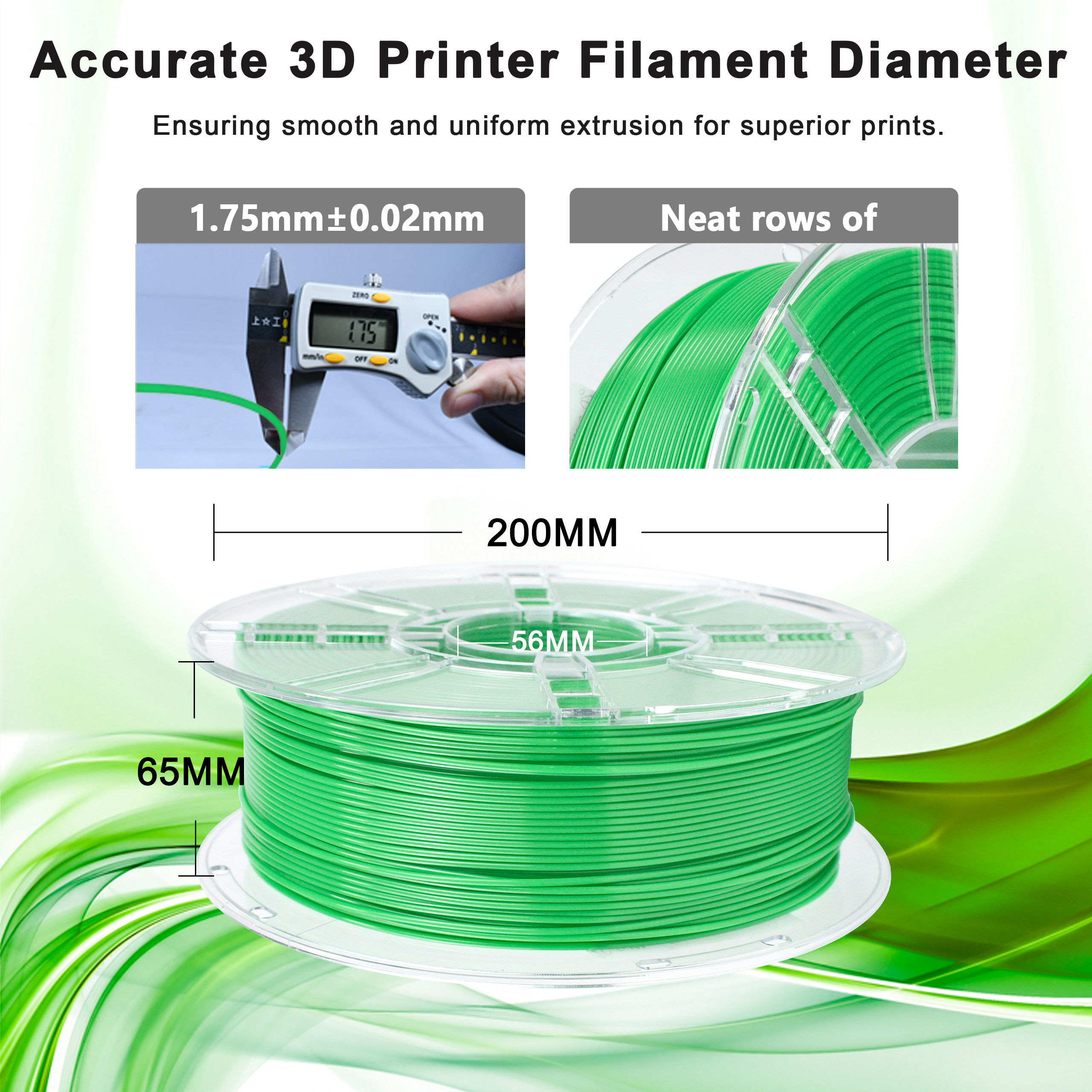 PETG Green Filament 1.75mm FDM Forming Technology 3d Printing Filament