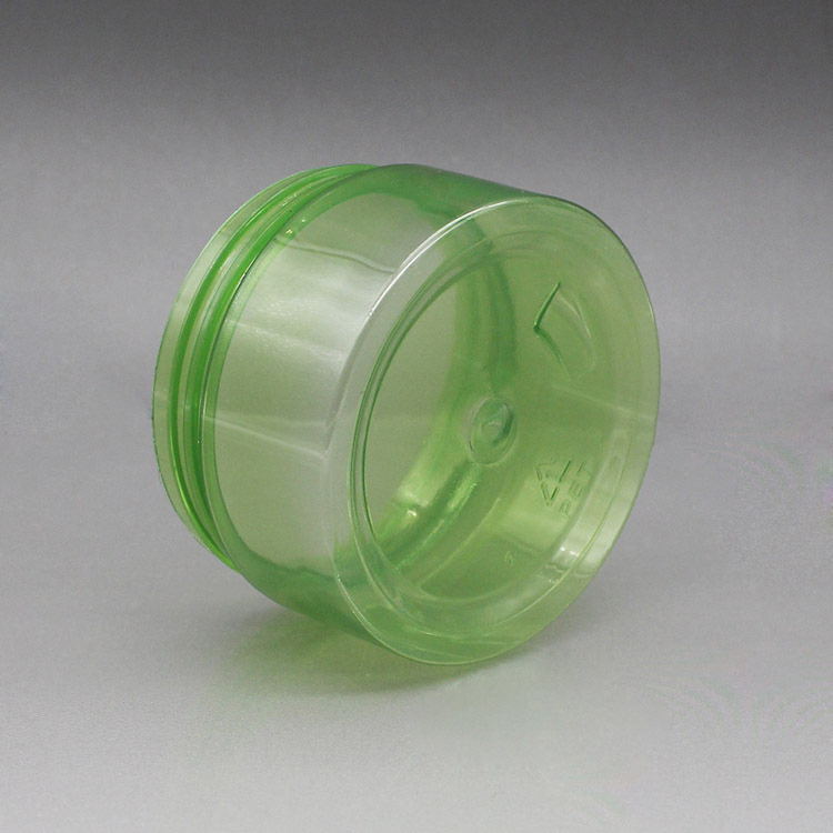 Cylinder PETG Green Plastic Jar Skin Care Packaging With Screw Top Lid