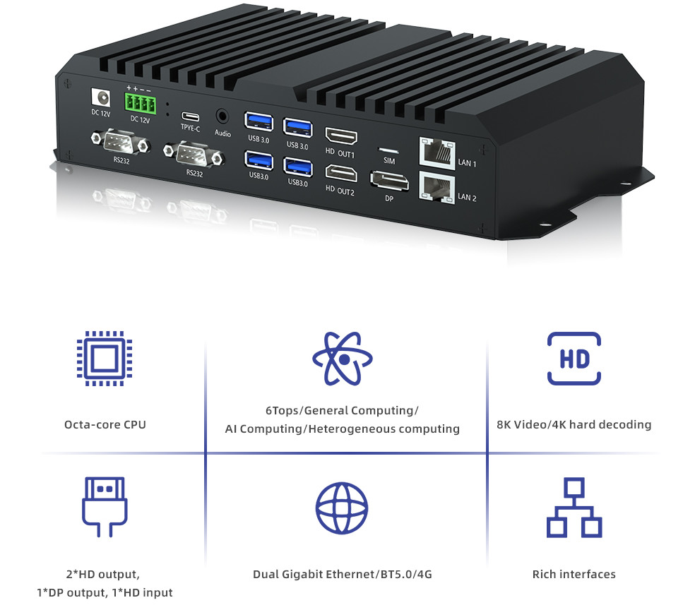 RK3588 Edge Computing Device AIoT 8K Android 12 Industrial Control Box