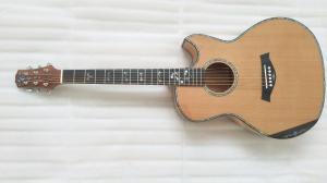 Quality AAAA all Solid cutaway body style guitara 14 frets imported wood arm rest acoustic electric guitar wholesale