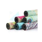 Foldable Travel Suede Yoga Mat Eco Friendly Fitness Pilates Natural Rubber Yoga