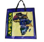 Africa Map PP Woven Shopping Bags Black Edge 4c Printing Recycle