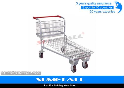 Steel Supermarket Shopping Trolley Extra Large Shopping Cart For Wholesale