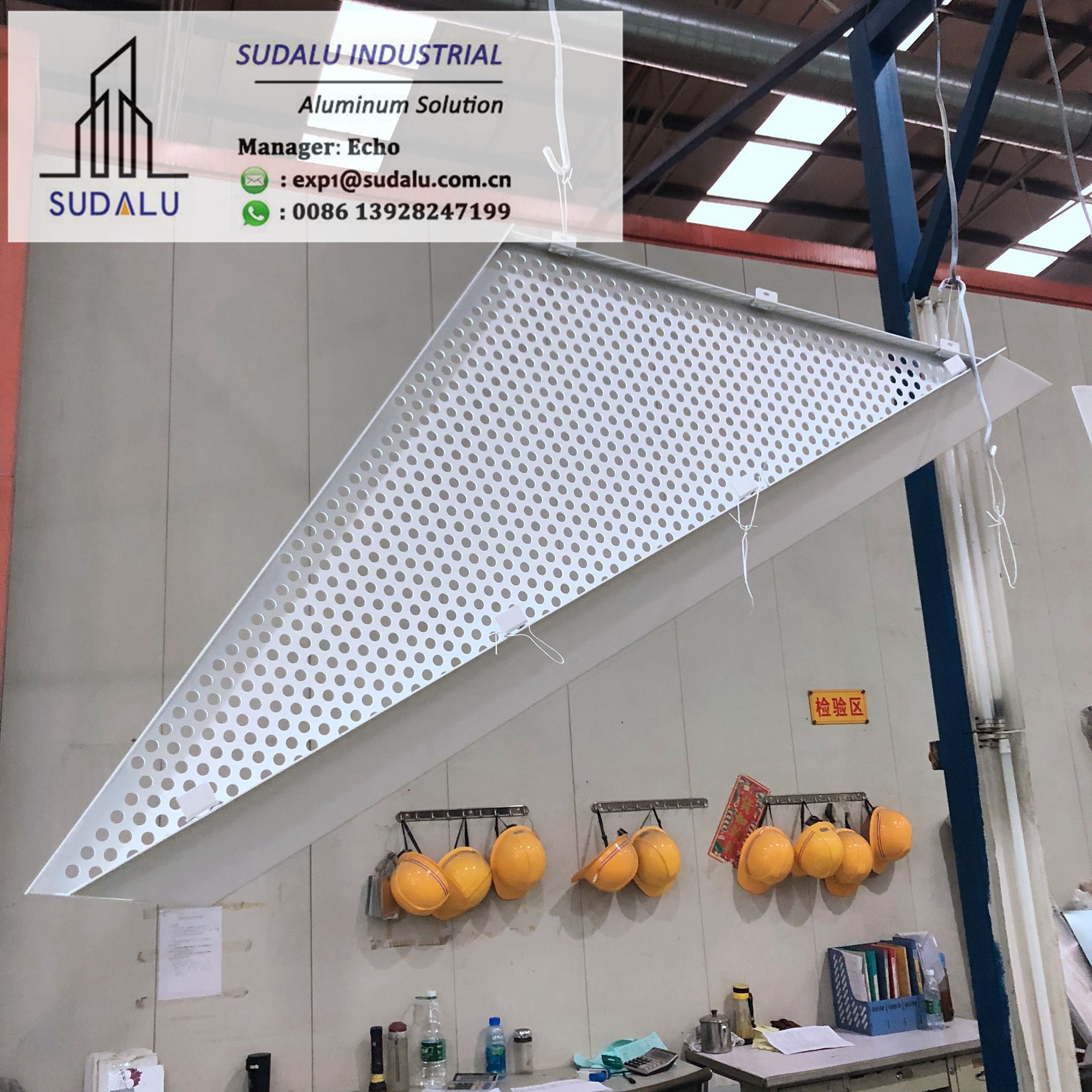 SUDALU Triangle Shape Aluminum Perforated Panel for Facade Cladding