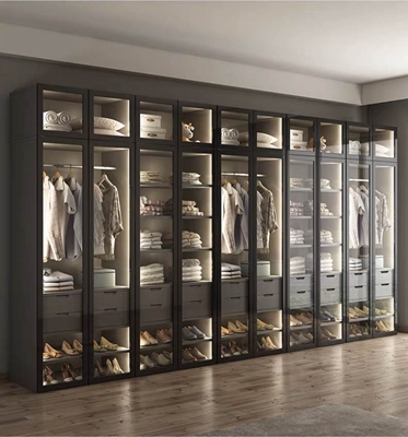 End Black Lacquer Finish Customized Modern Minimalist Design Closets for Bedroom