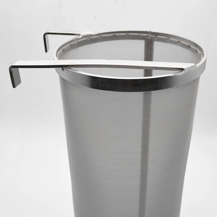 Custom 800 Micron Beer Brewing Basket Stainless Steel 304 With Hook