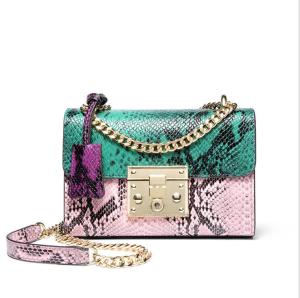 Quality Serpentine Pattern Cow Leather Bags New Arrival Fashion Cross-body Bag for Women wholesale