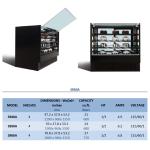 Marble SS304 Finish Curved Glass Cake Showcase Cake Chiller 185kg