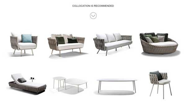 Leisure Outdoor Furniture Garden Patio Aluminum Frame Rope Sofa Set