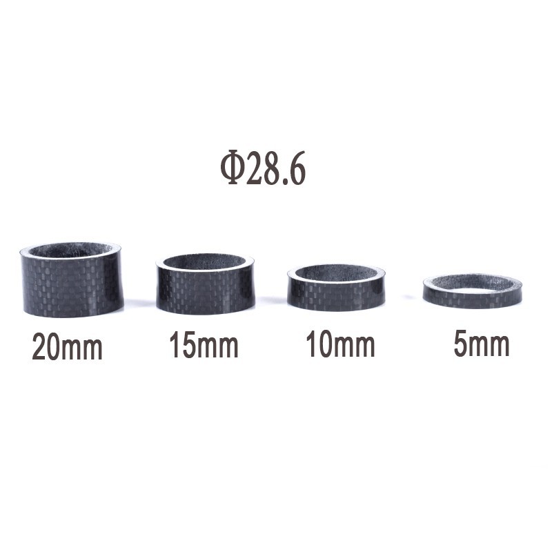28.6mm Carbon Fiber Headset Spacers 3K Weave Bicycle Stem Spacers
