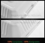 Compostable Clamshell Take Out Food Containers, Natural Disposable Bagasse, Eco