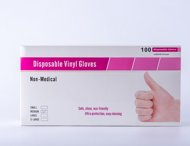 S M L XL Powder Free Disposable Vinyl Gloves Medical Examination Non Sterile