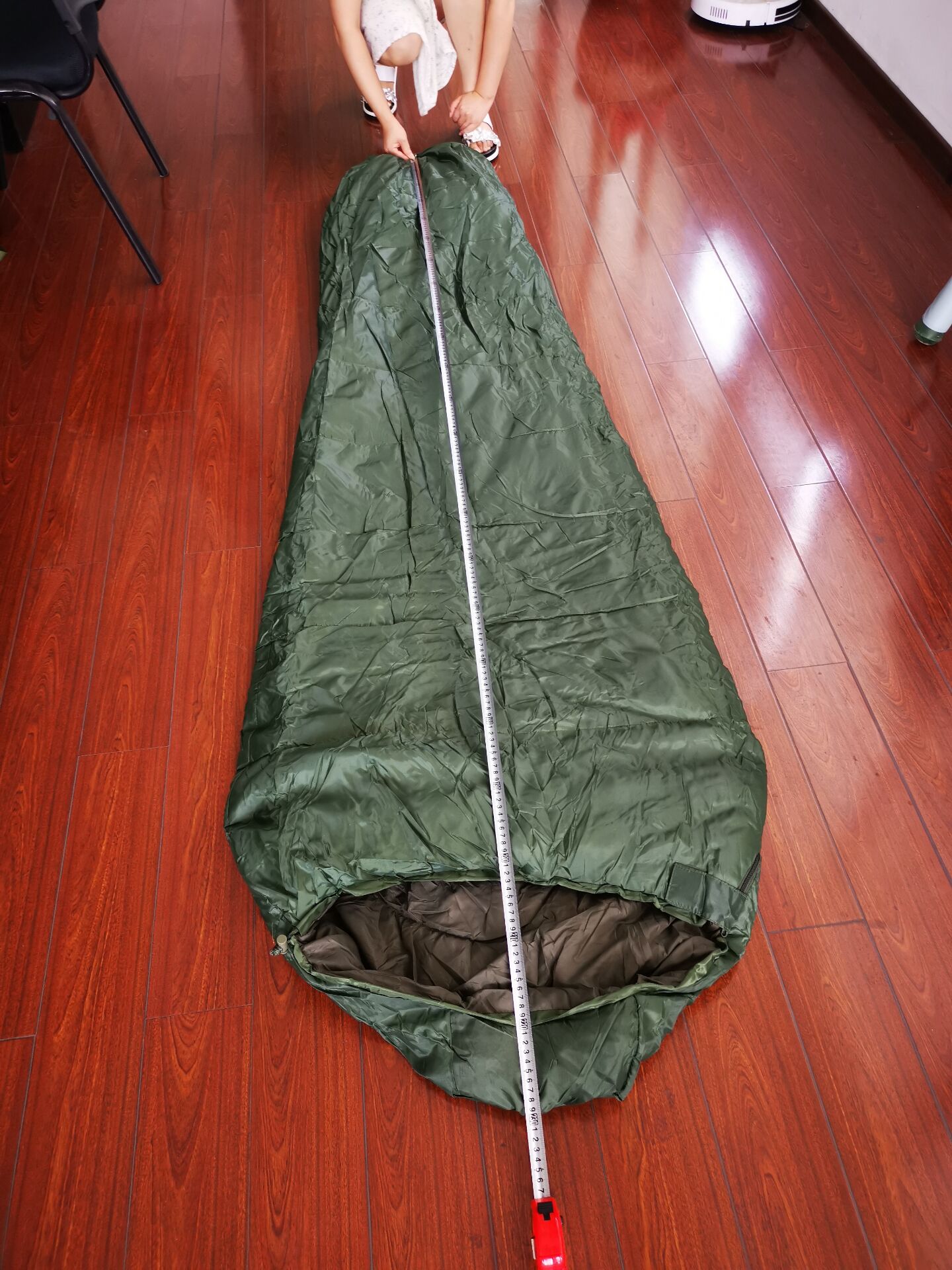 230x80x50CM Custom Black Orange Waterproof 190T Polyester Travel Mountain Sleeping Bags