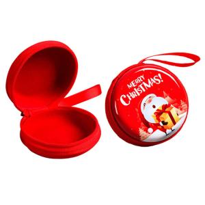 Quality Mini Red Tinplate Christmas Coin Purse Christmas Tree Pendant wholesale