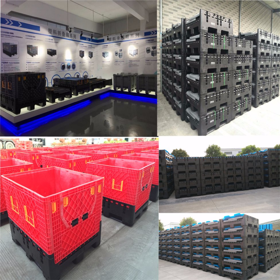 Big Bulk Container, large Plastic Pallet Box Container with Lid / Cover & wheels or without