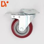 Red Color Plastic Anti Static Flat Casters Swivel Type Custom Design