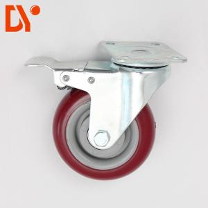 Red Color Plastic Anti Static Flat Casters Swivel Type Custom Design