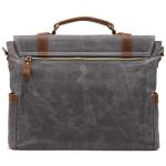 Canvas Vintage Retro Mens Leather Laptop Bag 15.6 Inch