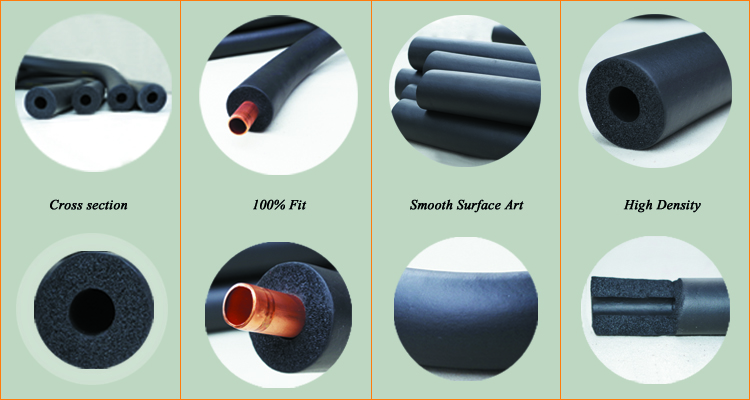 5/8" Residential Air Conditioner Pipe Insulation -40℃~105℃ Working Temp