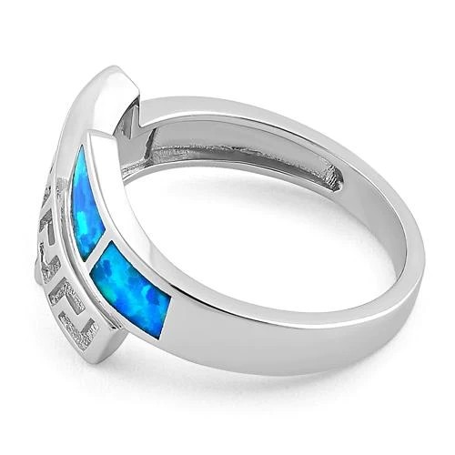 Opal Greek Pattern Lab Opal Sapphire Engagement Women Ring 925 With Sterling Silver For Girls