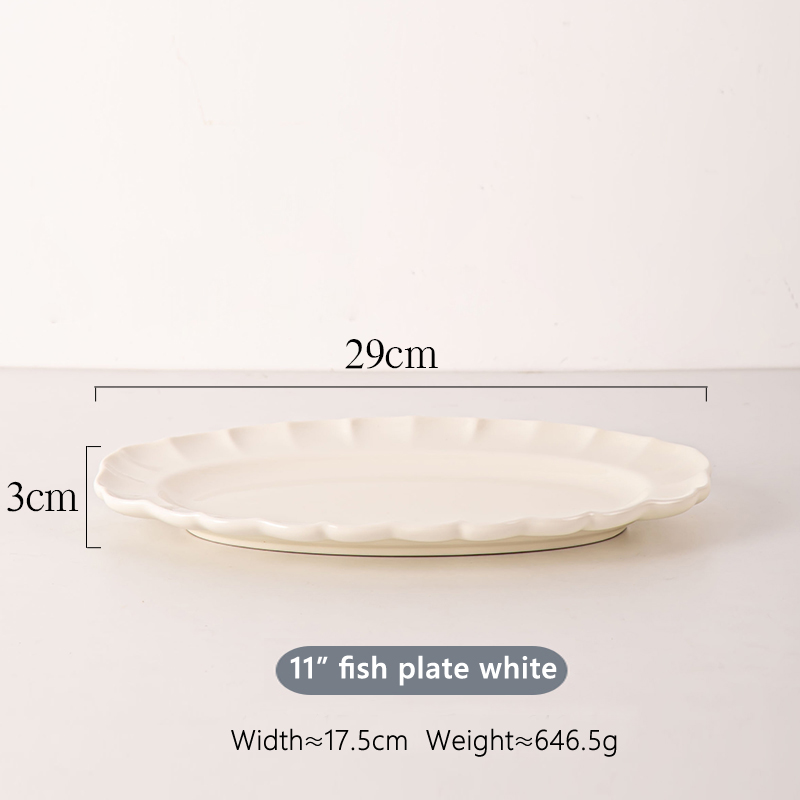 Long Plates Modern Ceramic Oval Plates For Restaurant Nordic Porcelain Tableware Set