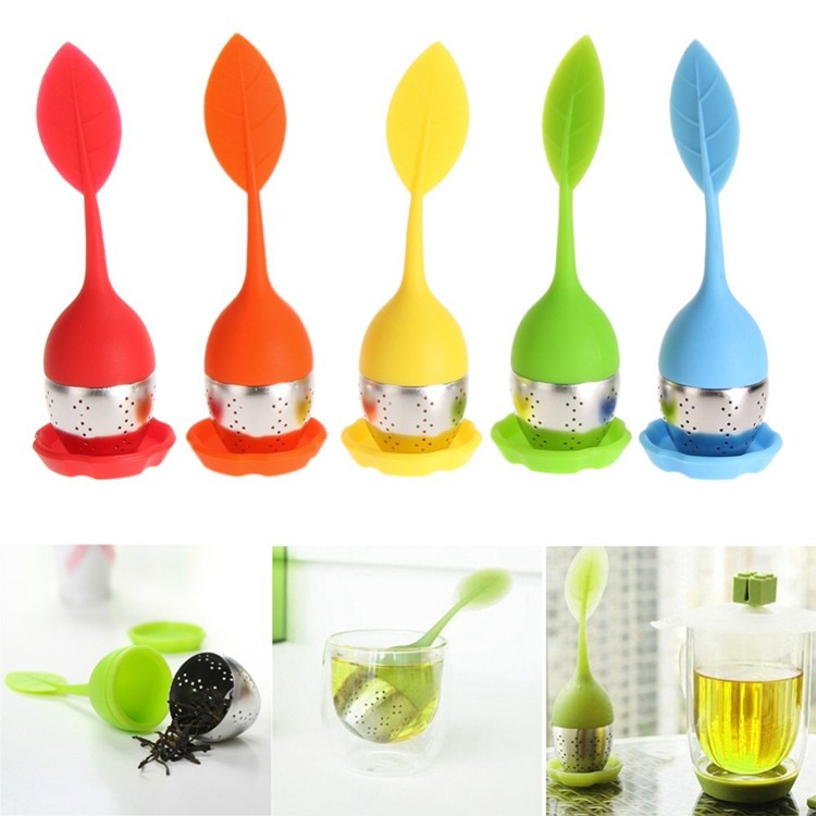 Amazon Hot Stainless Steel BPA-Free Silicone Strainer Loose Leaf Tea Infuser for Black Green Loose Tea Mug