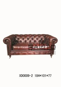 Quality Luxury antique two seater leather sofa furniture/rectangle 2 seat antique leather sofa wholesale