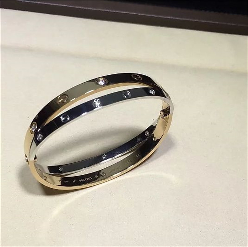 C Double ring bracelet Love bracelet, 18K gold. With a screwdriver. Jewelry factory in Shenzhen, China