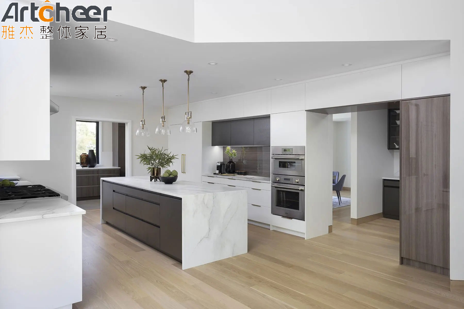 Plywood Material and Modern Design The Perfect Combination for Villa Kitchen Cabinets